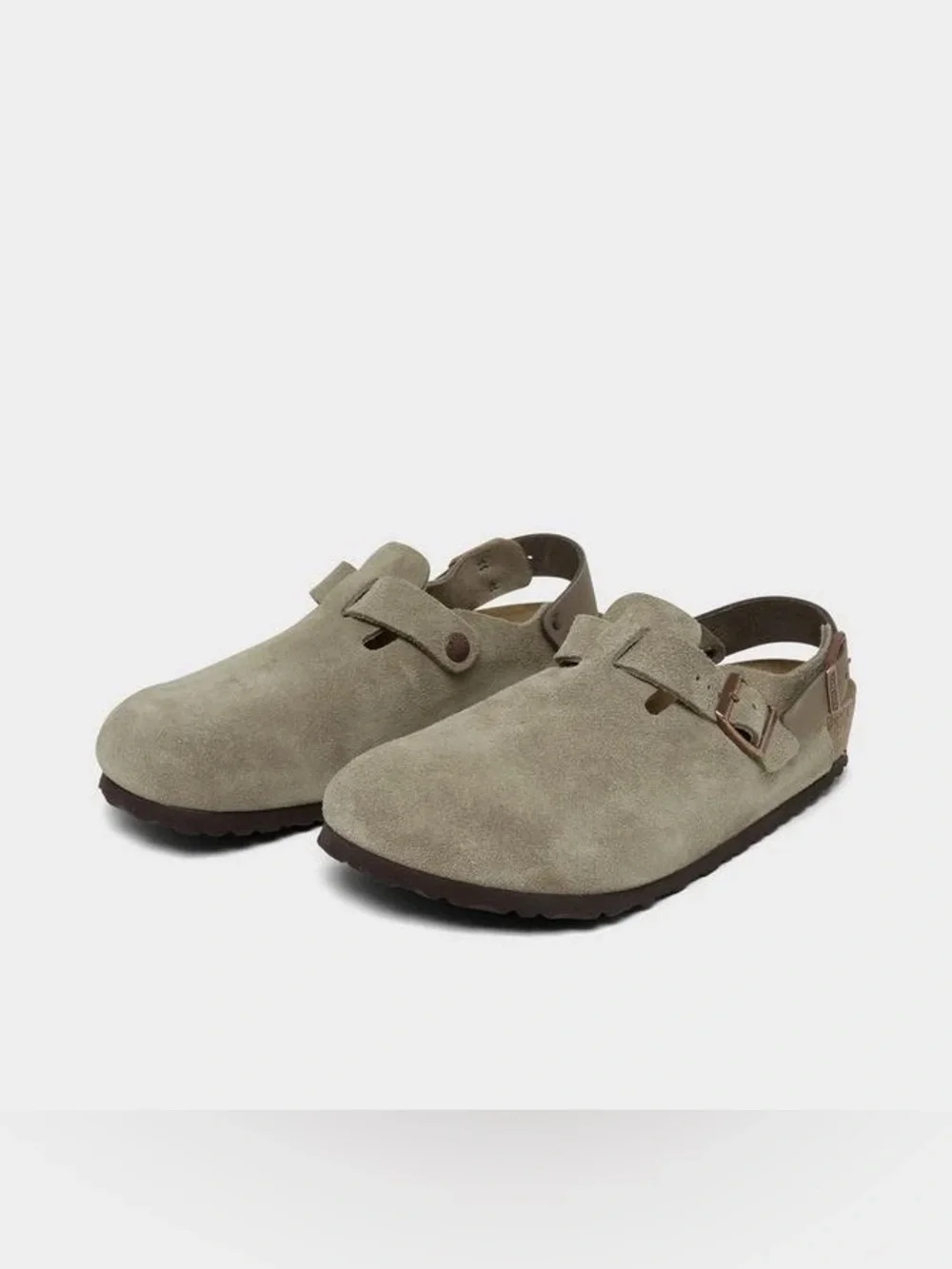 Men's Birkenstock Tokio Suede Leather Clogs Taupe 1028287 - Picture 2 of 4